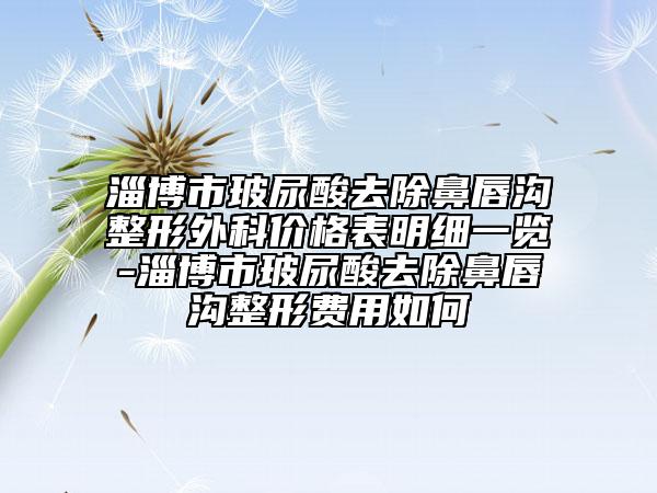 淄博市玻尿酸去除鼻唇沟整形外科价格表明细一览-淄博市玻尿酸去除鼻唇沟整形费用如何
