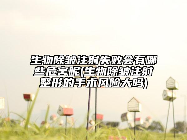 生物除皱注射失败会有哪些危害呢(生物除皱注射整形的手术风险大吗)