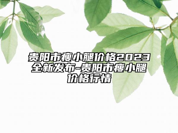 贵阳市瘦小腿价格2023全新发布-贵阳市瘦小腿价格行情