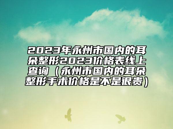2023年永州市国内的耳朵整形2023价格表线上查询（永州市国内的耳朵整形手术价格是不是很贵）