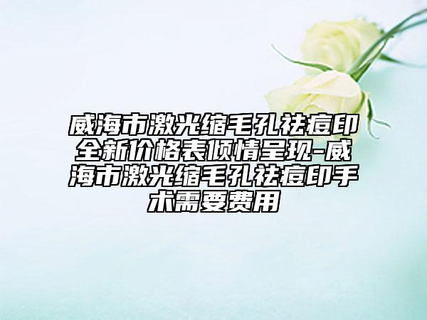 威海市激光缩毛孔祛痘印全新价格表倾情呈现-威海市激光缩毛孔祛痘印手术需要费用
