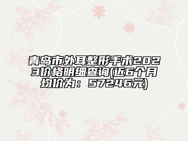 青岛市外耳整形手术2023价格明细查询(近6个月均价为：57246元)