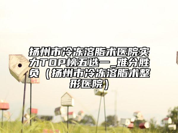 扬州市冷冻溶脂术医院实力TOP榜五选一_难分胜负（扬州市冷冻溶脂术整形医院）