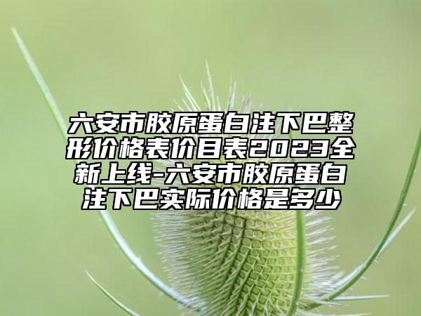 六安市胶原蛋白注下巴整形价格表价目表2023全新上线-六安市胶原蛋白注下巴实际价格是多少