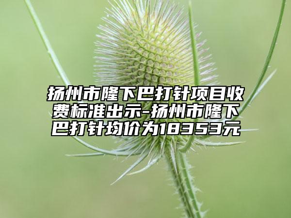 扬州市隆下巴打针项目收费标准出示-扬州市隆下巴打针均价为18353元