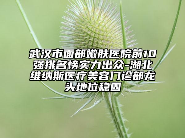 武汉市面部嫩肤医院前10强排名榜实力出众-湖北维纳斯医疗美容门诊部龙头地位稳固