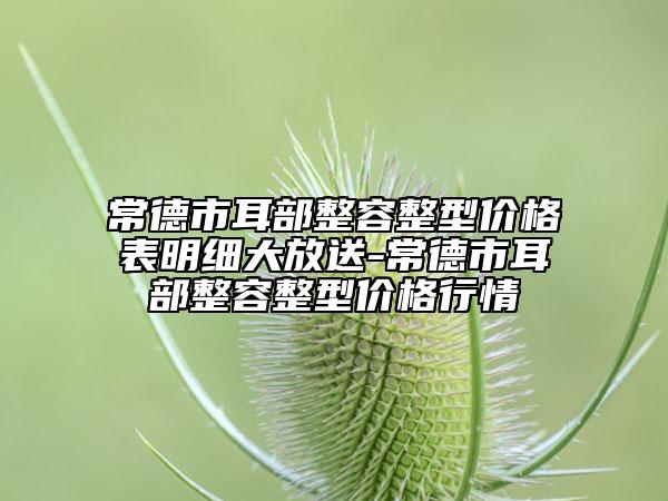 常德市耳部整容整型价格表明细大放送-常德市耳部整容整型价格行情