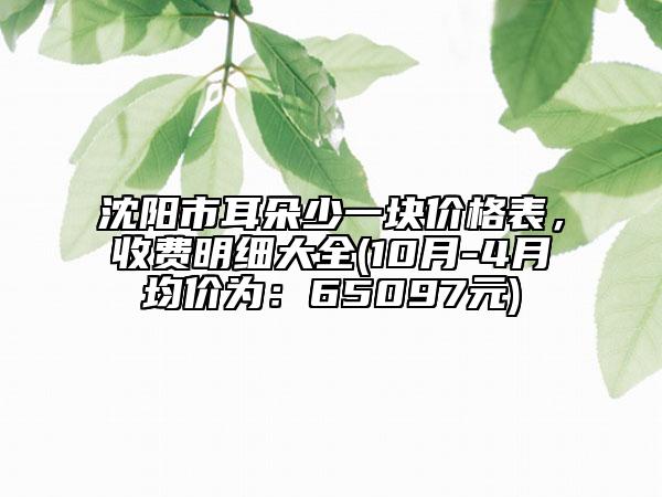 沈阳市耳朵少一块价格表，收费明细大全(10月-4月均价为：65097元)