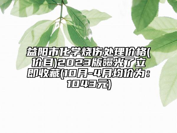 益阳市化学烧伤处理价格(价目)2023版曝光了立即收藏(10月-4月均价为：1043元)