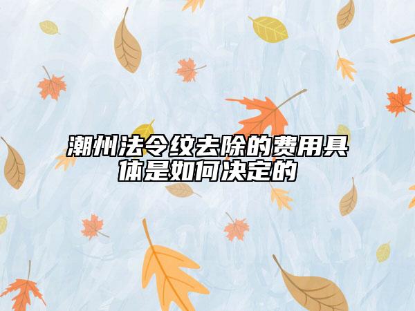 潮州法令纹去除的费用具体是如何决定的