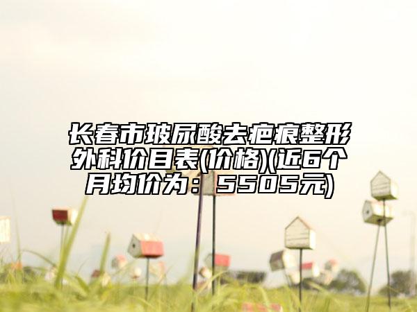 长春市玻尿酸去疤痕整形外科价目表(价格)(近6个月均价为：5505元)