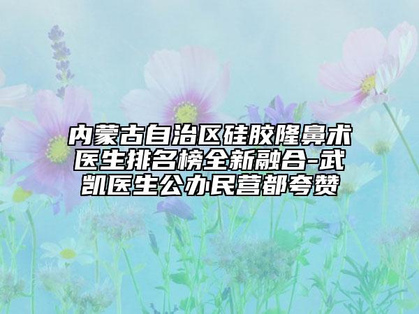 内蒙古自治区硅胶隆鼻术医生排名榜全新融合-武凯医生公办民营都夸赞