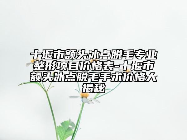十堰市额头冰点脱毛专业整形项目价格表-十堰市额头冰点脱毛手术价格大揭秘