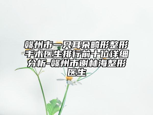 赣州市一只耳朵畸形整形手术医生排行前十位详细分析-赣州市谢林海整形医生
