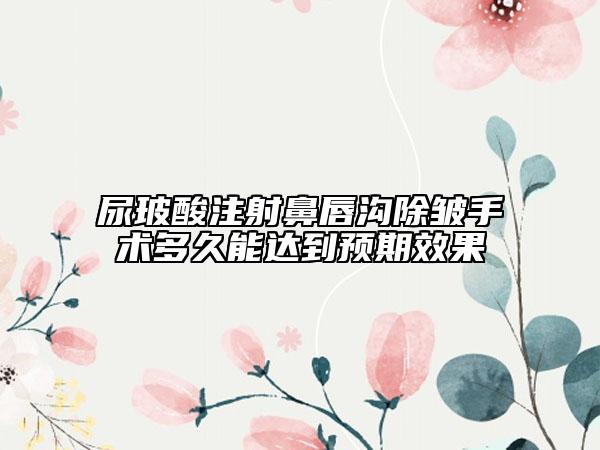 尿玻酸注射鼻唇沟除皱手术多久能达到预期效果