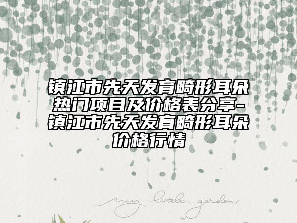 镇江市先天发育畸形耳朵热门项目及价格表分享-镇江市先天发育畸形耳朵价格行情