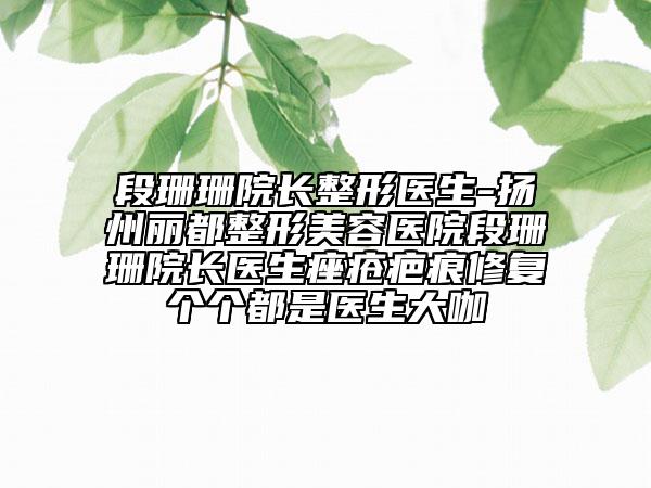 段珊珊院长整形医生-扬州丽都整形美容医院段珊珊院长医生痤疮疤痕修复个个都是医生大咖