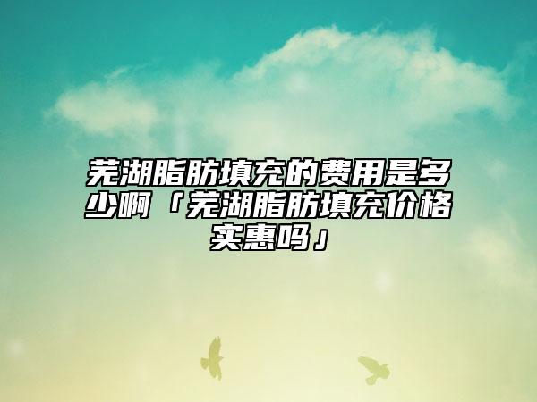芜湖脂肪填充的费用是多少啊「芜湖脂肪填充价格实惠吗」