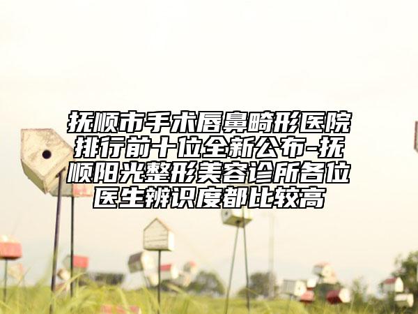 抚顺市手术唇鼻畸形医院排行前十位全新公布-抚顺阳光整形美容诊所各位医生辨识度都比较高