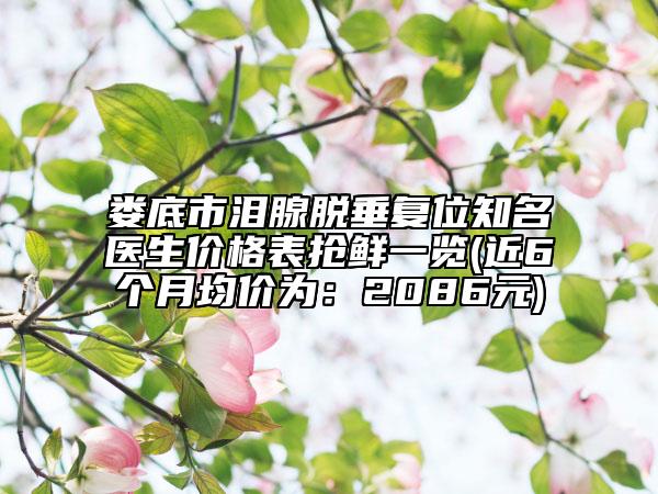 娄底市泪腺脱垂复位知名医生价格表抢鲜一览(近6个月均价为：2086元)