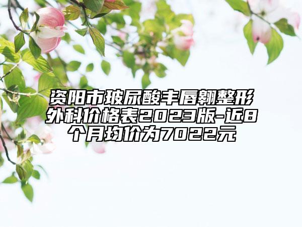 资阳市玻尿酸丰唇翱整形外科价格表2023版-近8个月均价为7022元