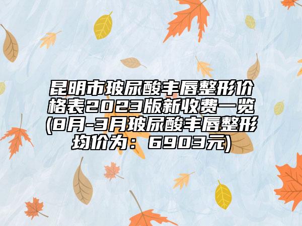 昆明市玻尿酸丰唇整形价格表2023版新收费一览(8月-3月玻尿酸丰唇整形均价为：6903元)