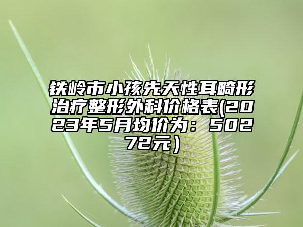 铁岭市小孩先天性耳畸形治疗整形外科价格表(2023年5月均价为：50272元）
