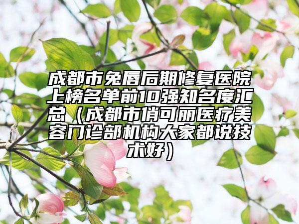 成都市兔唇后期修复医院上榜名单前10强知名度汇总（成都市俏可丽医疗美容门诊部机构大家都说技术好）