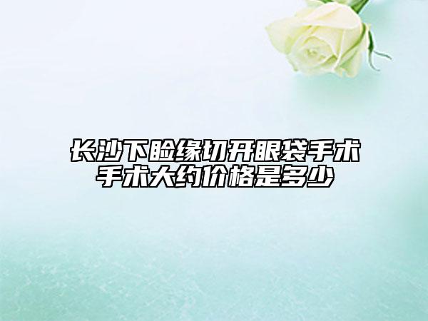 长沙下睑缘切开眼袋手术手术大约价格是多少