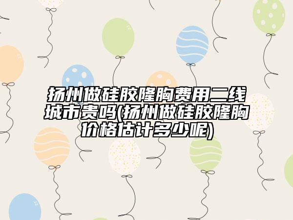 扬州做硅胶隆胸费用二线城市贵吗(扬州做硅胶隆胸价格估计多少呢)