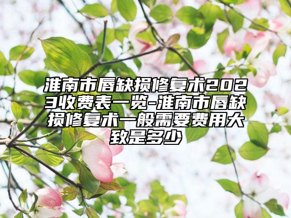 淮南市唇缺损修复术2023收费表一览-淮南市唇缺损修复术一般需要费用大致是多少