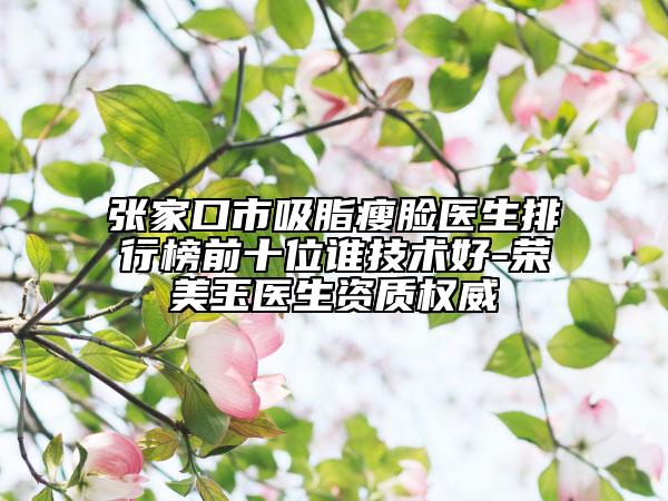 张家口市吸脂瘦脸医生排行榜前十位谁技术好-荣美玉医生资质权威
