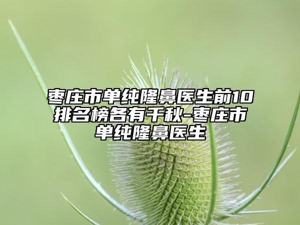 枣庄市单纯隆鼻医生前10排名榜各有千秋-枣庄市单纯隆鼻医生