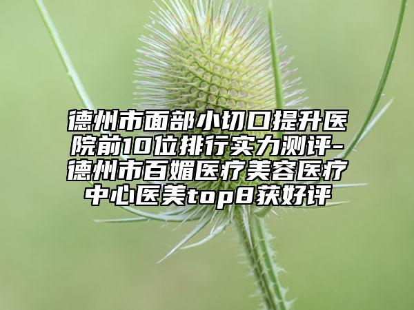 德州市面部小切口提升医院前10位排行实力测评-德州市百媚医疗美容医疗中心医美top8获好评