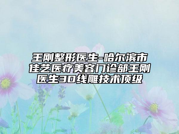 王刚整形医生-哈尔滨市佳艺医疗美容门诊部王刚医生3D线雕技术顶级