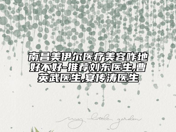 南昌美伊尔医疗美容咋地好不好-推荐刘东医生,曹英武医生,宴传涛医生