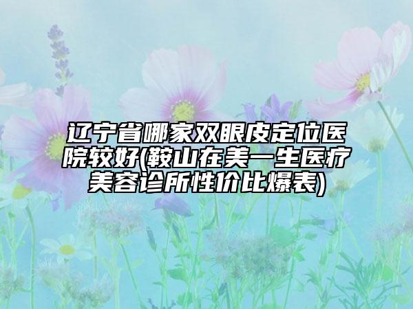 辽宁省哪家双眼皮定位医院较好(鞍山在美一生医疗美容诊所性价比爆表)