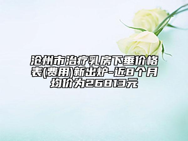 沧州市治疗乳房下垂价格表(费用)新出炉-近8个月均价为26813元