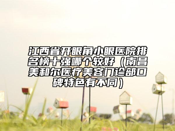江西省开眼角小眼医院排名榜十强哪个较好（南昌美和尔医疗美容门诊部口碑特色有不同）