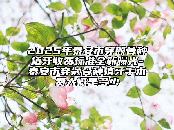 2025年泰安市穿颧骨种植牙收费标准全新曝光-泰安市穿颧骨种植牙手术费大概是多少