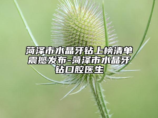 菏泽市水晶牙钻上榜清单震撼发布-菏泽市水晶牙钻口腔医生