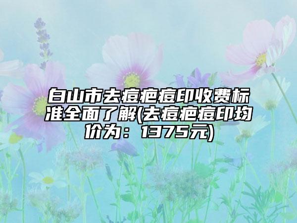 白山市去痘疤痘印收费标准全面了解(去痘疤痘印均价为：1375元)