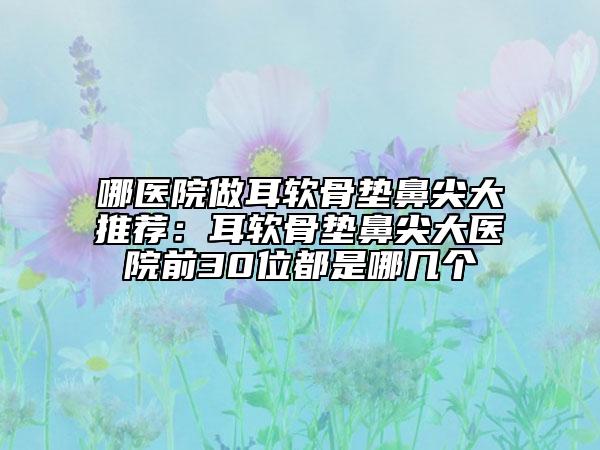 哪医院做耳软骨垫鼻尖大推荐：耳软骨垫鼻尖大医院前30位都是哪几个