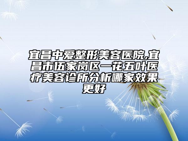 宜昌中爱整形美容医院,宜昌市伍家岗区一花五叶医疗美容诊所分析哪家效果更好