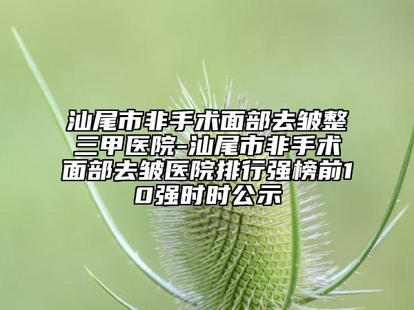 汕尾市非手术面部去皱整三甲医院-汕尾市非手术面部去皱医院排行强榜前10强时时公示
