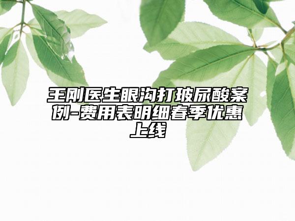 王刚医生眼沟打玻尿酸案例-费用表明细春季优惠上线