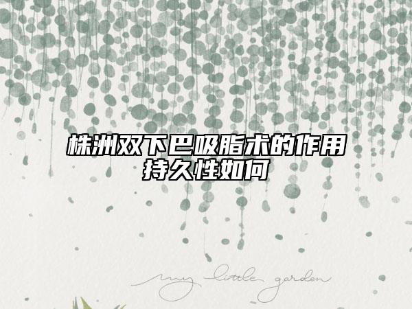 株洲双下巴吸脂术的作用持久性如何