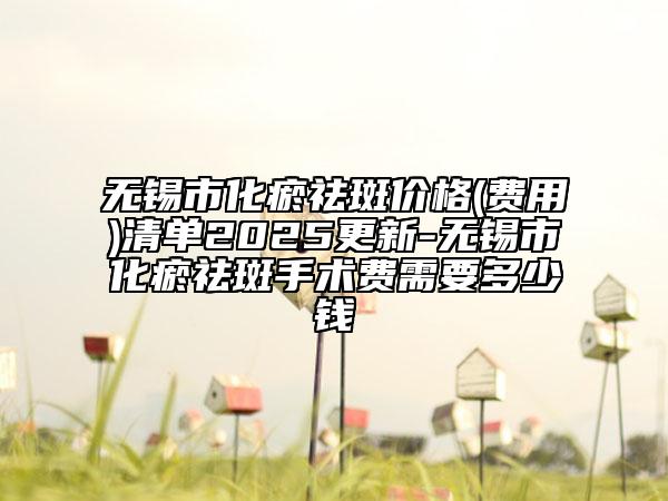 无锡市化瘀祛斑价格(费用)清单2025更新-无锡市化瘀祛斑手术费需要多少钱
