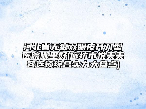 河北省无痕双眼皮开刀型医院哪里好(廊坊市悦美美容连锁综合实力大盘点)