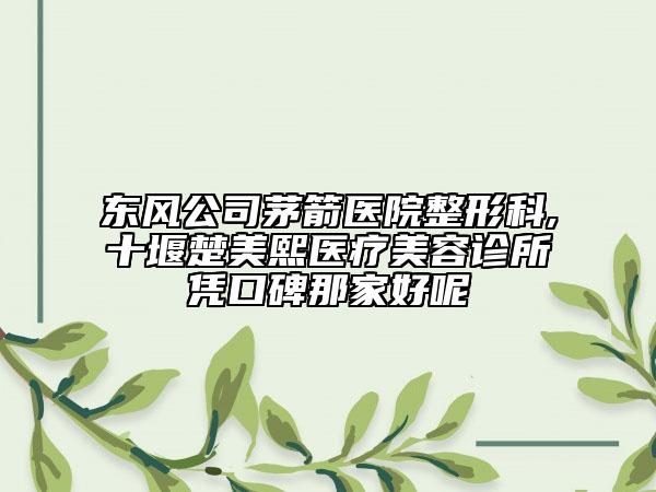 东风公司茅箭医院整形科,十堰楚美熙医疗美容诊所凭口碑那家好呢